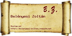 Belényesi Zoltán névjegykártya