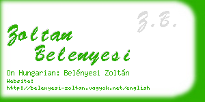 zoltan belenyesi business card