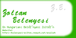 zoltan belenyesi business card